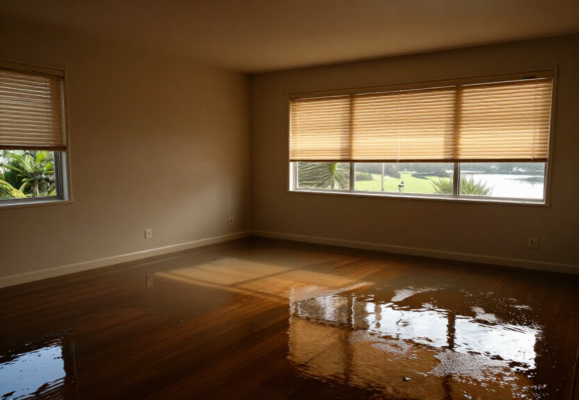 Water-damaged commercial office in Rose Bay before cleanup